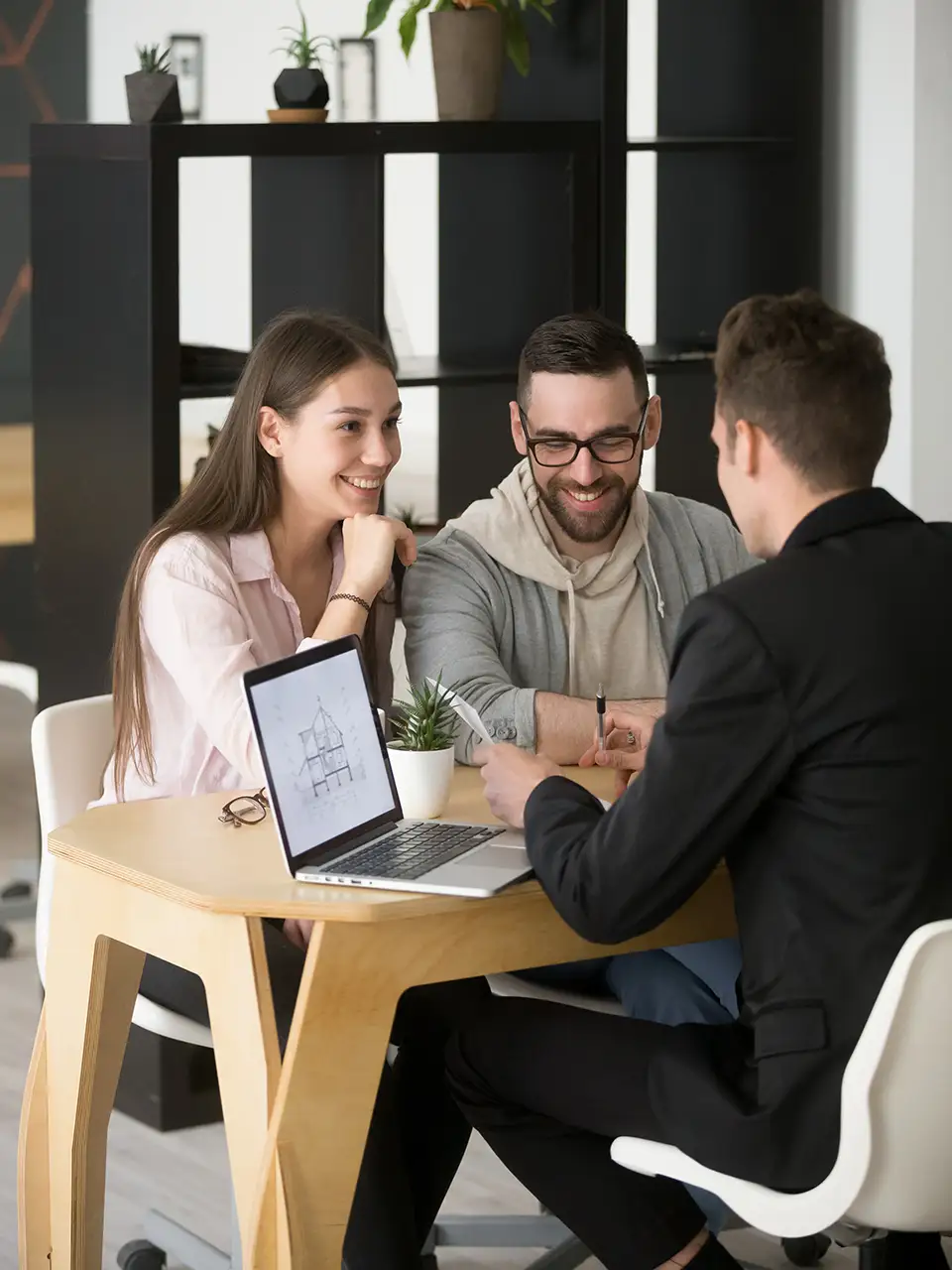 a team having a meeting